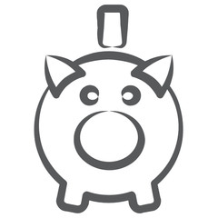 
Piggy bank in line style, savings or accumulation of money 
