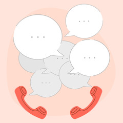 telephone conversation on white background vector illustration cartoon flat design modern style 