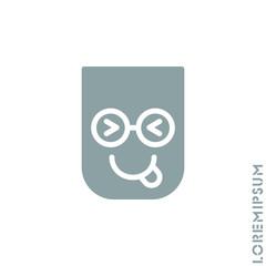 Playful smile icon. Simple vector of emoji icons for ui and ux, website or mobile application. isolated with tongue out icon. Gray on white background