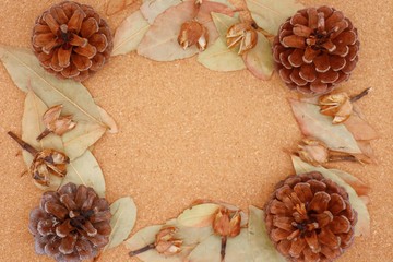 松ぼっくりの背景素材　秋・冬のイメージ