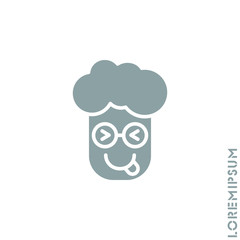 Playful smile boy, man icon. Simple vector of emoji icons for ui and ux, website or mobile application. isolated with tongue out icon. gray on white background
