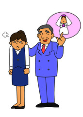 女性社員と結婚について詮索するセクハラ上司