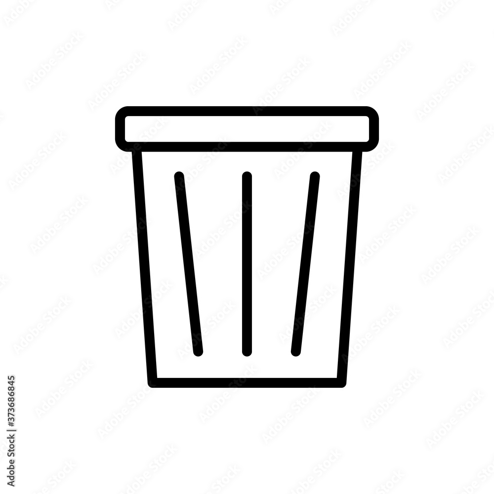 Aufkleber trash can office elements icon. simple line, outline vector elements of cabinet accessories icons fo