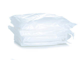 Sanitary napkins menstruation pads on white background isolation