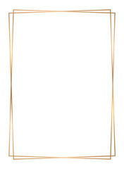 Gold frame vector. Gold frame on white background. 