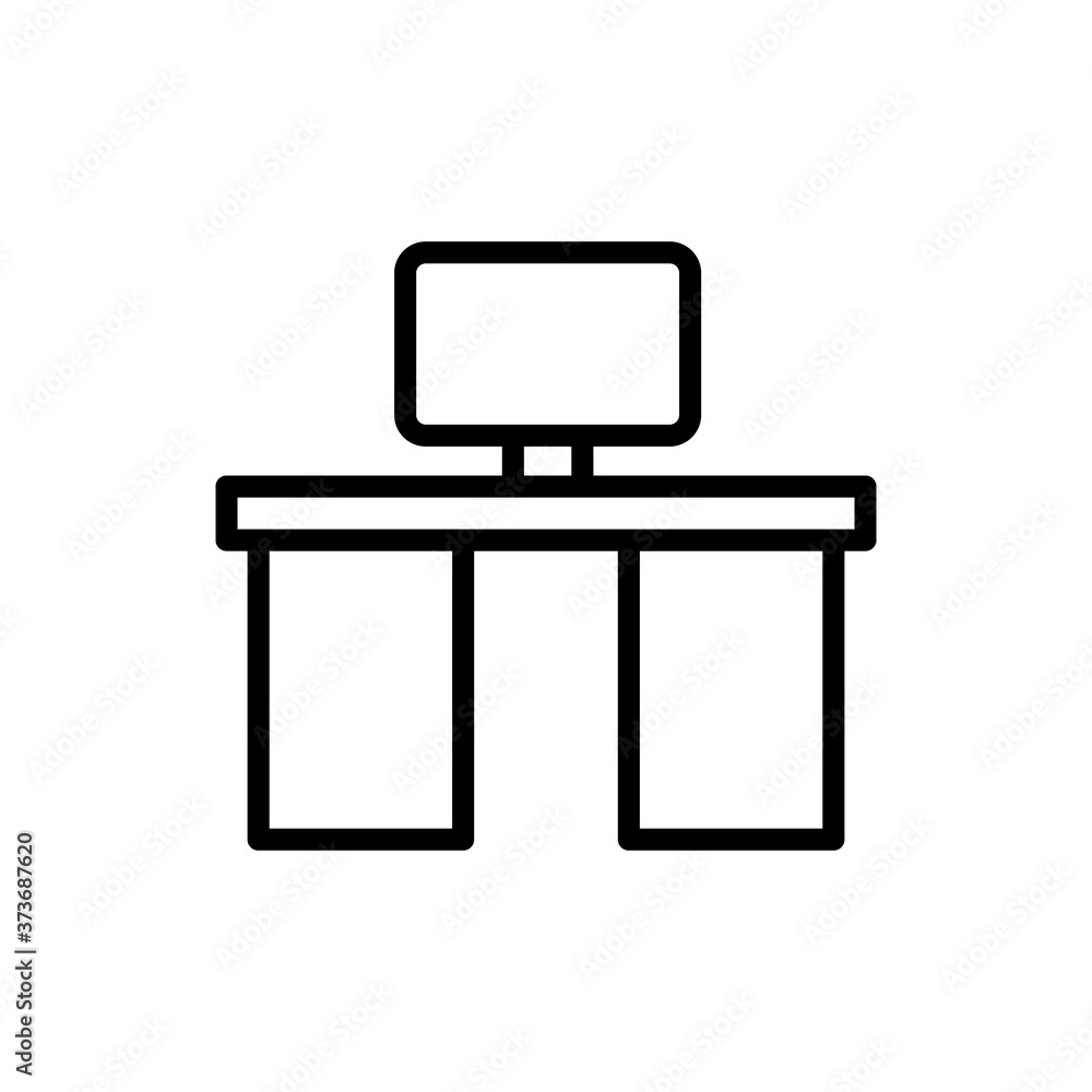 Aufkleber table monitor icon. simple line, outline vector elements of cabinet accessories icons for ui and ux,