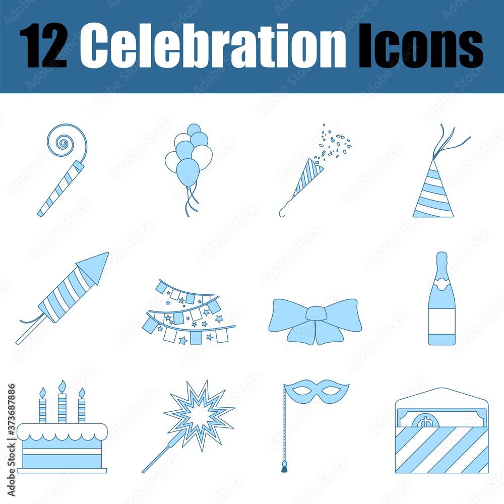 Sticker Celebration Icon Set