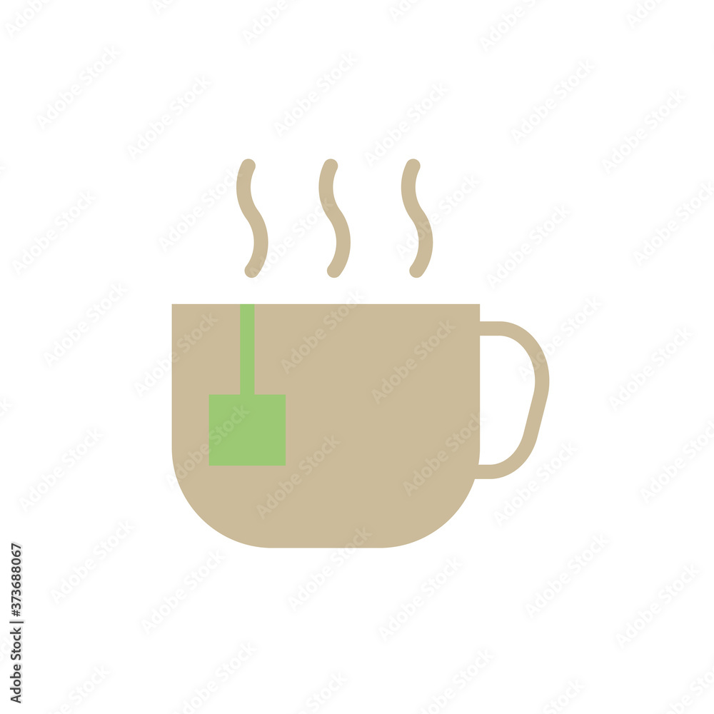 Poster cup tea icon. simple color vector elements of cabinet accessories icons for ui and ux, website or mo