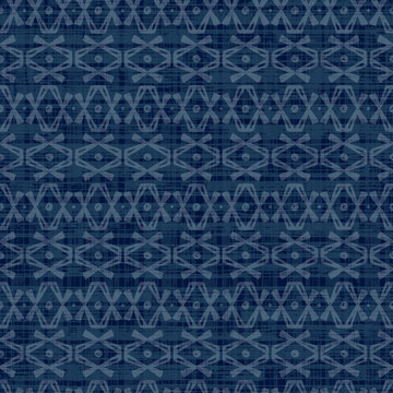 Ethnic seamless pattern. Indigo Grunge Background with Hand Drawn Doodle Tribal geometric Ornamental pattern. Ethnic texture. Abstract Traditional decorative ornament
