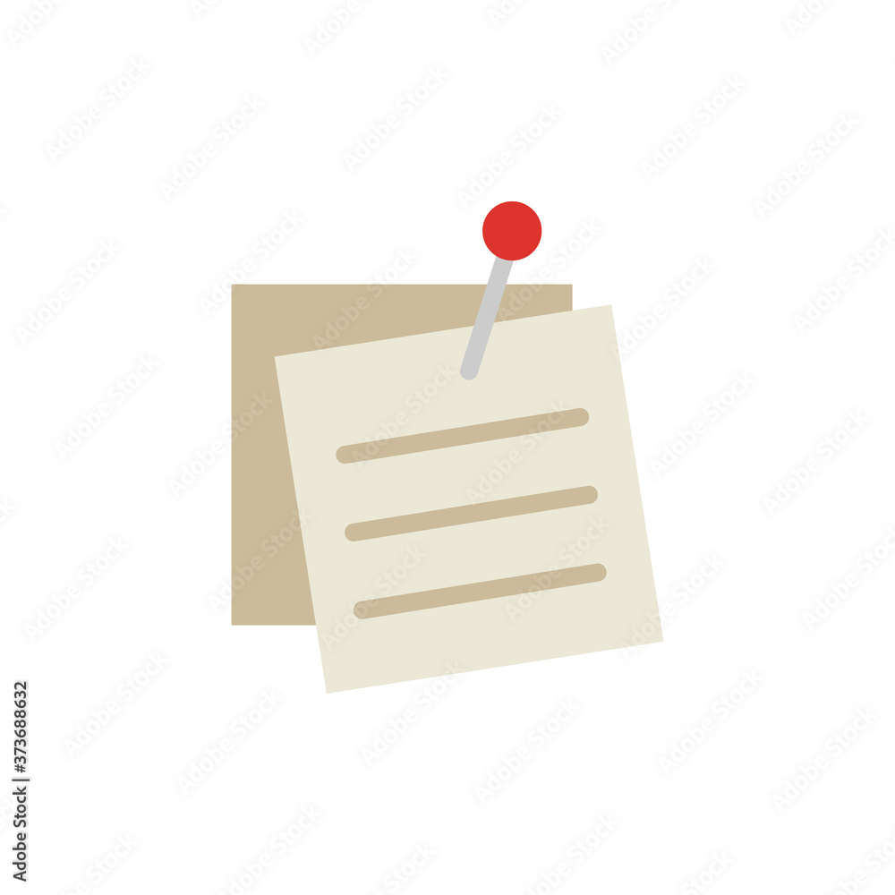 Aufkleber paper pin icon. simple color vector elements of cabinet accessories icons for ui and ux, website or 