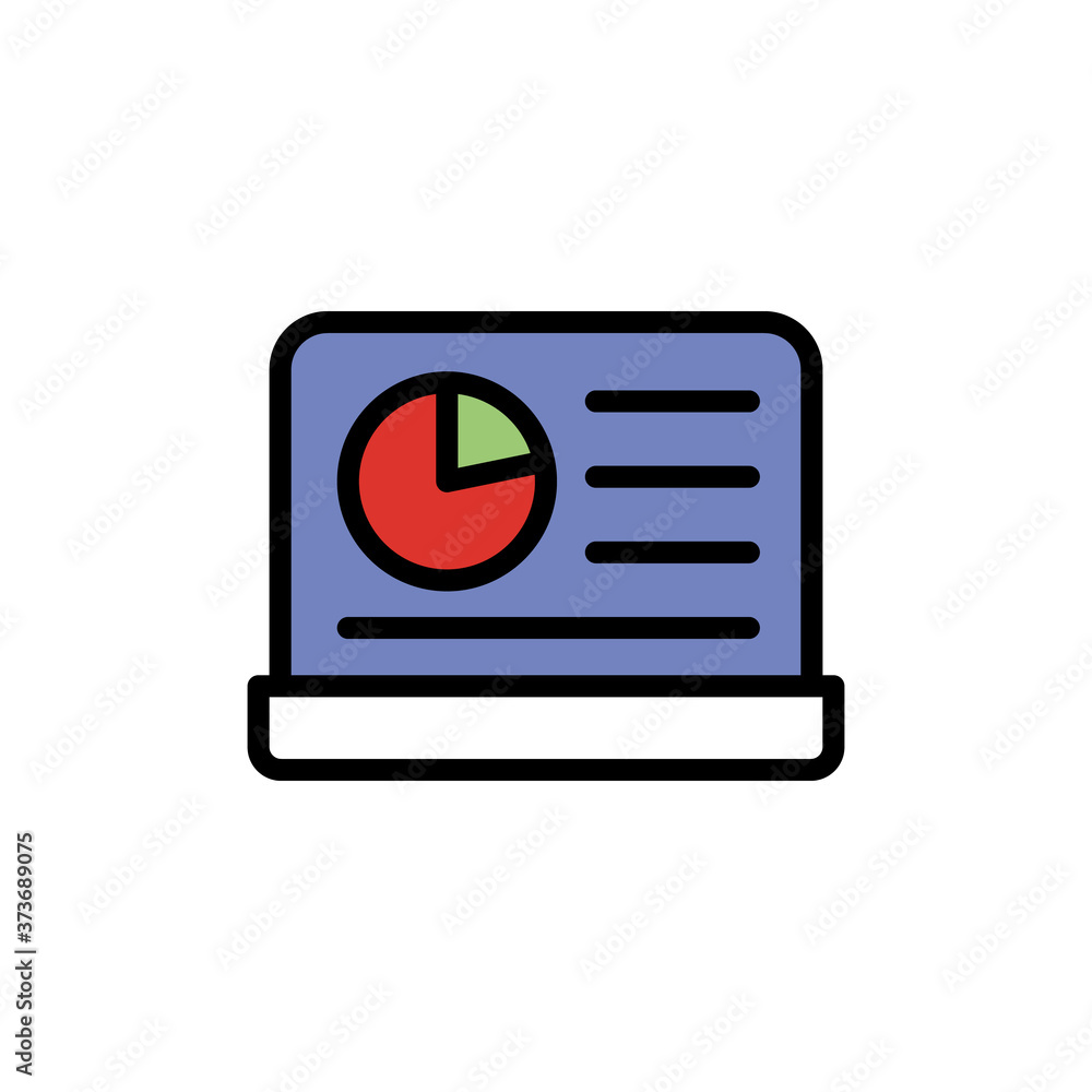 Poster notebook technology icon. simple color with outline vector elements of cabinet accessories icons for