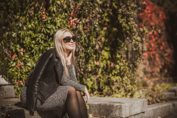 Autumn - fall season, casual style for plus size womens. Fashionable clothes and outfit elements