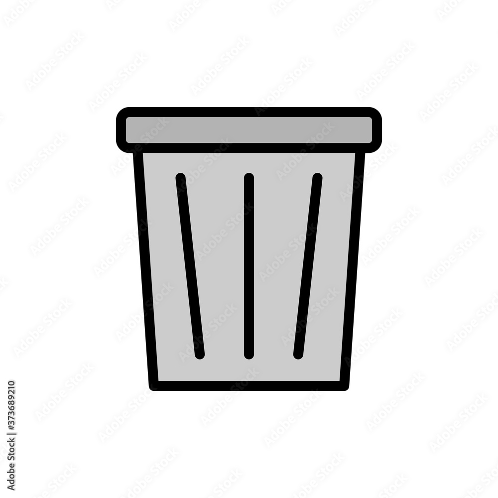Poster trash can office elements icon. simple color with outline vector elements of cabinet accessories ico