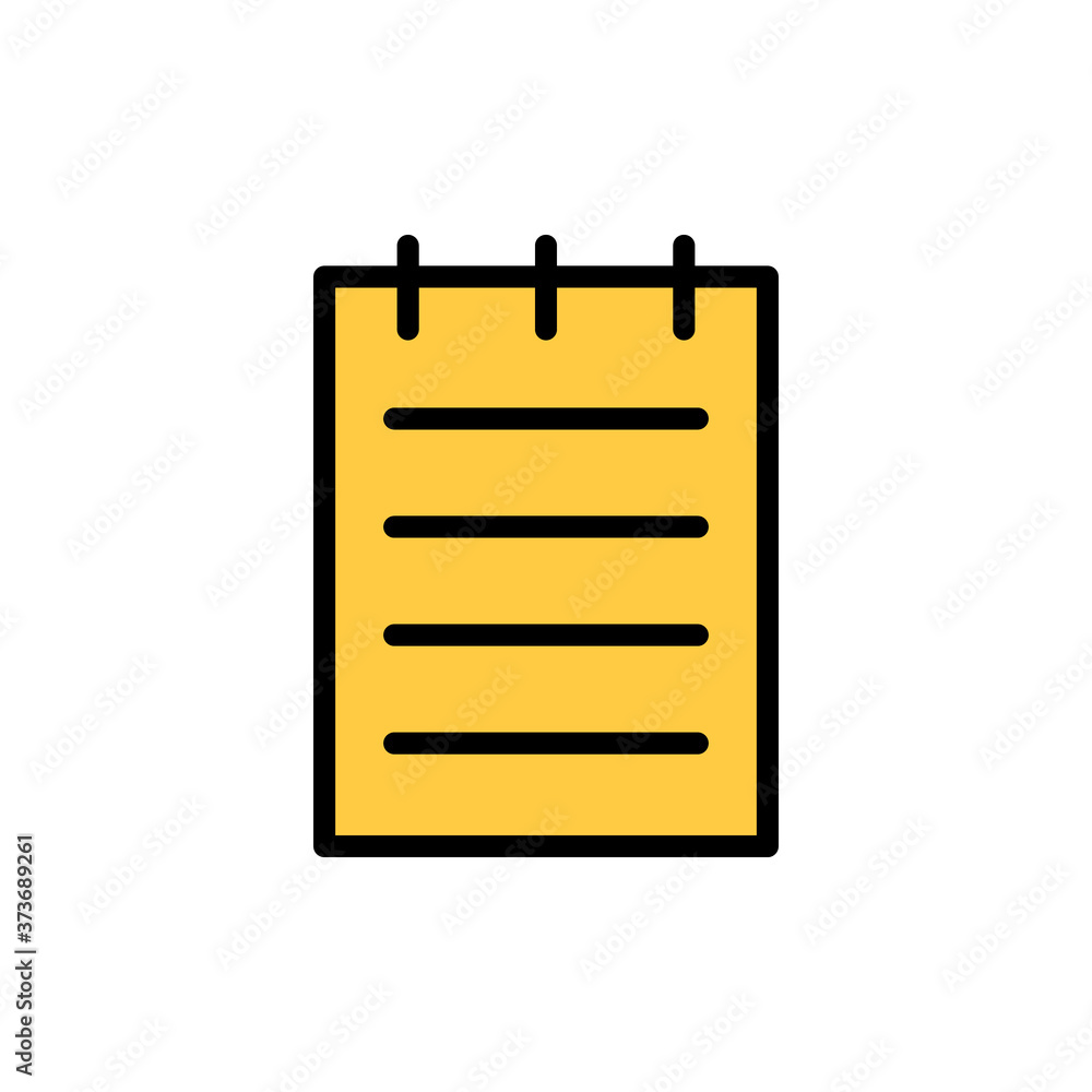 Poster notebook paper icon. simple color with outline vector elements of cabinet accessories icons for ui a