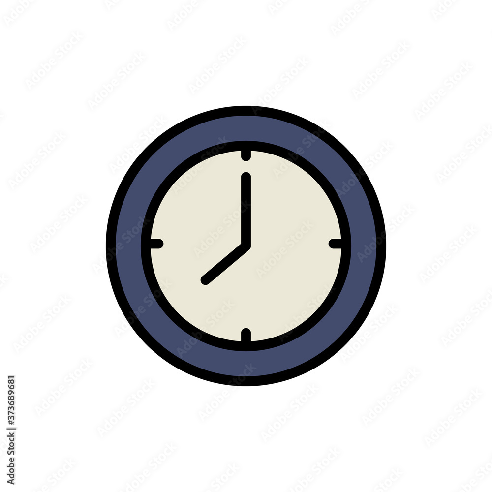 Poster clock time icon. simple color with outline vector elements of cabinet accessories icons for ui and u
