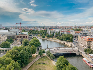 Fototapeta na wymiar Skyline aerial view of Berlin city, Germany.