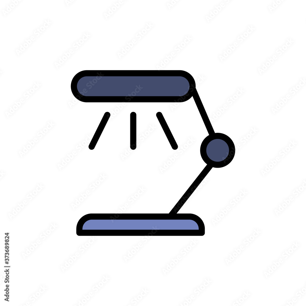 Poster table. lamp icon. simple color with outline vector elements of cabinet accessories icons for ui and 