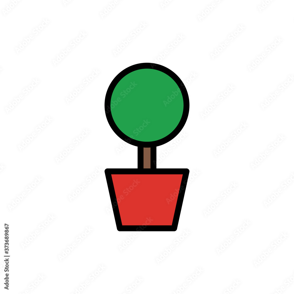 Aufkleber plant tree icon. simple color with outline vector elements of cabinet accessories icons for ui and u