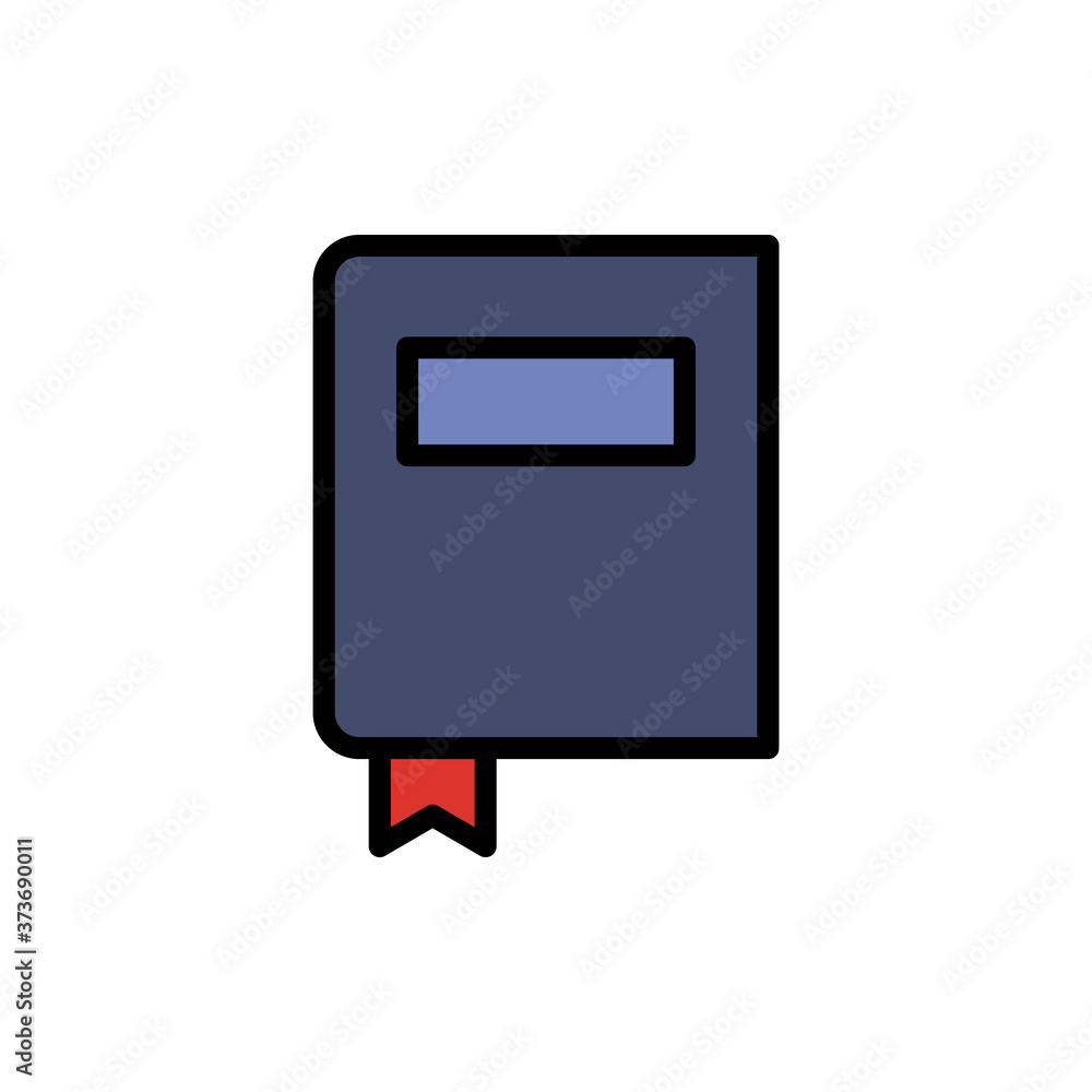 Poster book office element icon. simple color with outline vector elements of cabinet accessories icons for