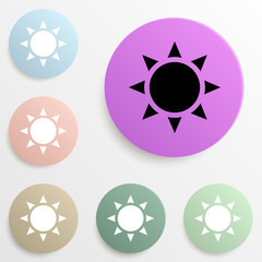 the sun badge color set. Simple glyph, flat vector of web icons for ui and ux, website or mobile application