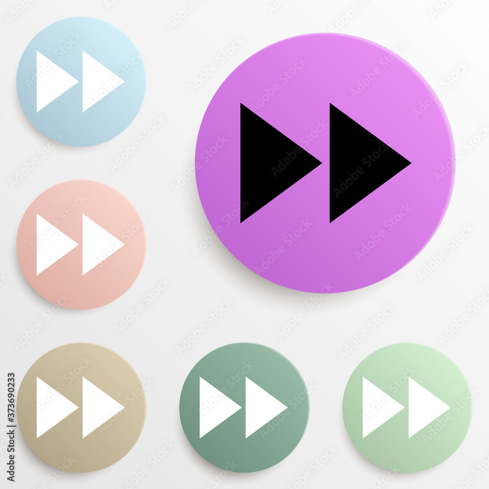 Poster rewind mark badge color set. simple glyph, flat vector of web icons for ui and ux, website or mobile