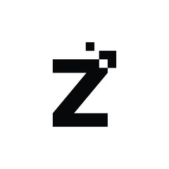 Logo Letter Z with pixelate effect style vector design.