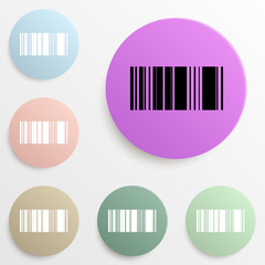 barcode badge color set. Simple glyph, flat vector of web icons for ui and ux, website or mobile application