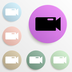 camera badge color set. Simple glyph, flat vector of web icons for ui and ux, website or mobile application