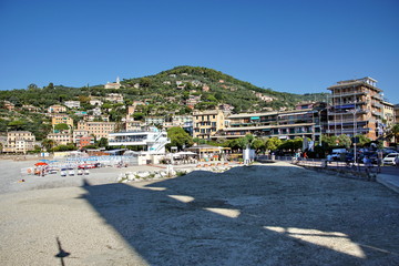 Fototapeta na wymiar Recco, resort on shores of Mediterranean Sea, Italy