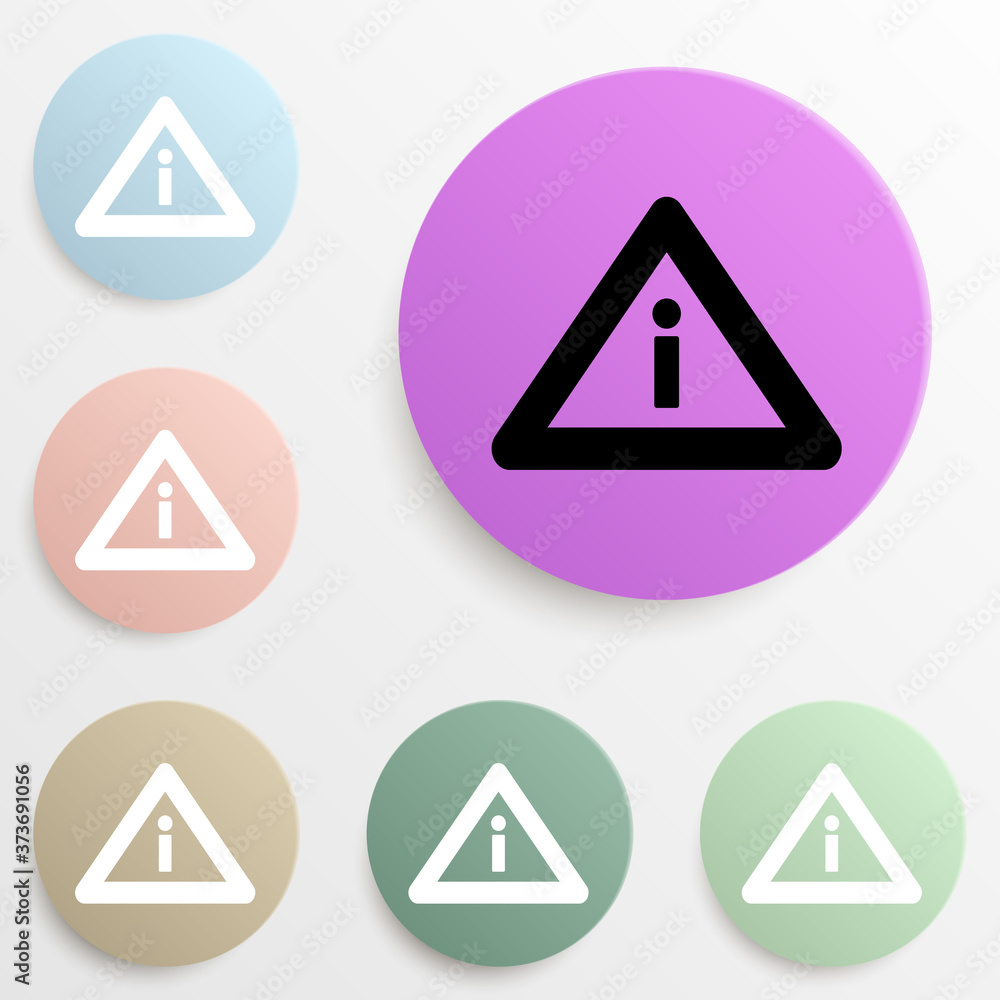 Poster information character badge color set. simple glyph, flat vector of web icons for ui and ux, website