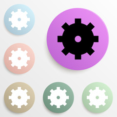 gear badge color set. Simple glyph, flat vector of web icons for ui and ux, website or mobile application