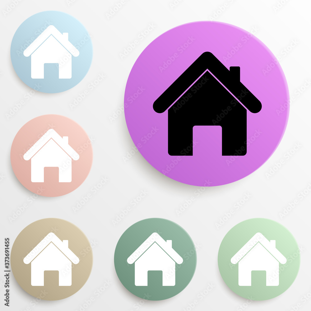 Poster house badge color set. simple glyph, flat vector of web icons for ui and ux, website or mobile appli