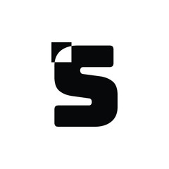 Logo Letter S with pixelate effect style vector design.