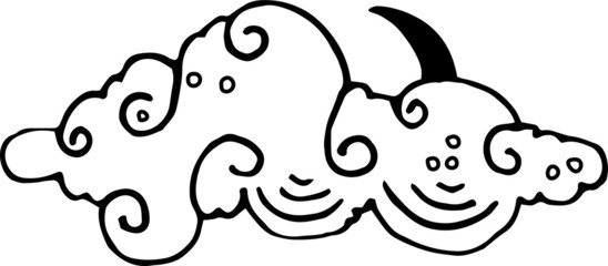 Single image of cute vector cloud. Concept design for decoration.