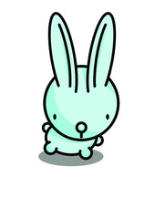 white rabbit on white background