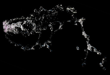 water splash high definition Isolated on black background