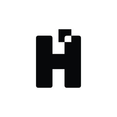 Logo Letter H with pixelate effect style vector design.