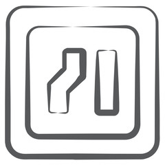 

An icon style of merge road arrow, linear vector 
