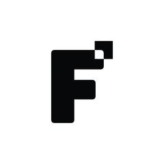 Logo Letter F with pixelate effect style vector design.