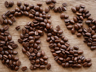 coffee bean for background, organic coffee seed