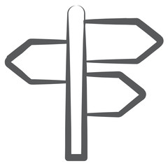 
An icon style of road post, vector of direction post
