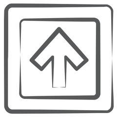 
Linear icon of upward arrow, road arrow, 
