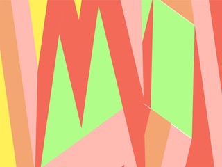 Beautiful of Colorful Art Red, Green, Yellow, Abstract Modern Shape. Image for Background or Wallpaper