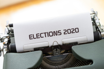 Elections 2020 written on a paper in a typewriter