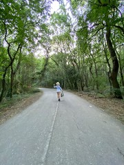 Fototapeta premium woman at the forest