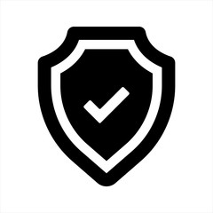 Shield check mark icon. Protection icon