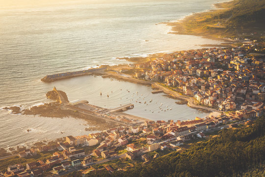 View of a Guarda from Castro de Santa Trega mountain at Galicia, Spain.