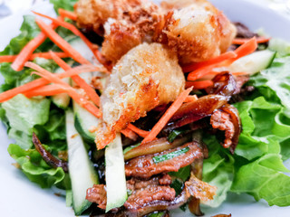 Tasty Vietnamese food Bo bun rice vermicelli