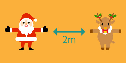 ソーシャルディスタンス　サンタ　トナカイ
