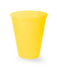 empty cup of coffee on a white background.